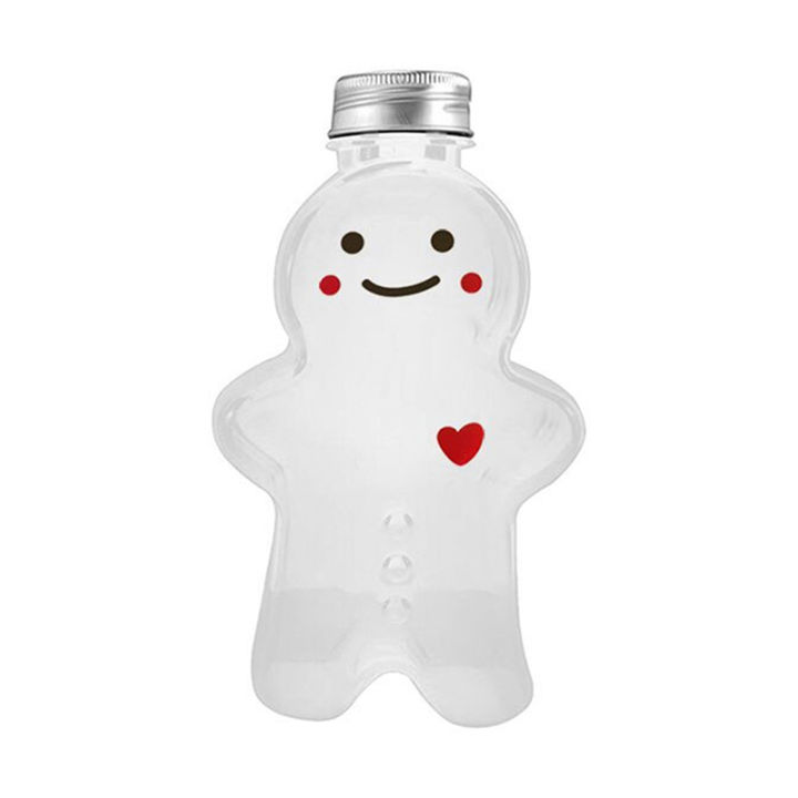 Cute Gingerbread Man Drinking Cup Portable Shaker Drink Bottle Kitchen Milk Tea Water Bottle Home Couple Christmas Bottle Gifts