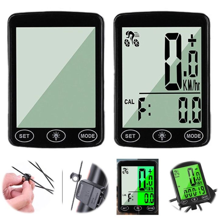 Sunding SD-576A Waterproof Auto Bike Computer Light Mode Touch Wired Bicycle Computer Cycling Speedometer with LCD Backlight