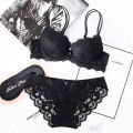 Bra & Panty Set Beige Lingerie Set Black Colour. 