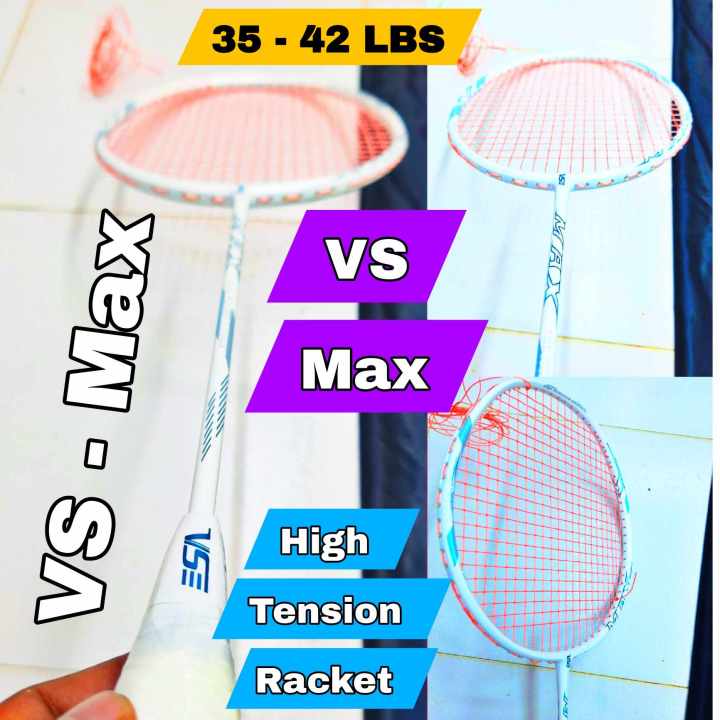 VS MAX Racket powerful Carbon Fiver High Tension Racket - 32lbs - max 36 lbs - Fully Complete