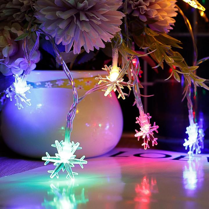 2.5/3M 20LED String Snowflake Star Fairy Lights Party Home Decor