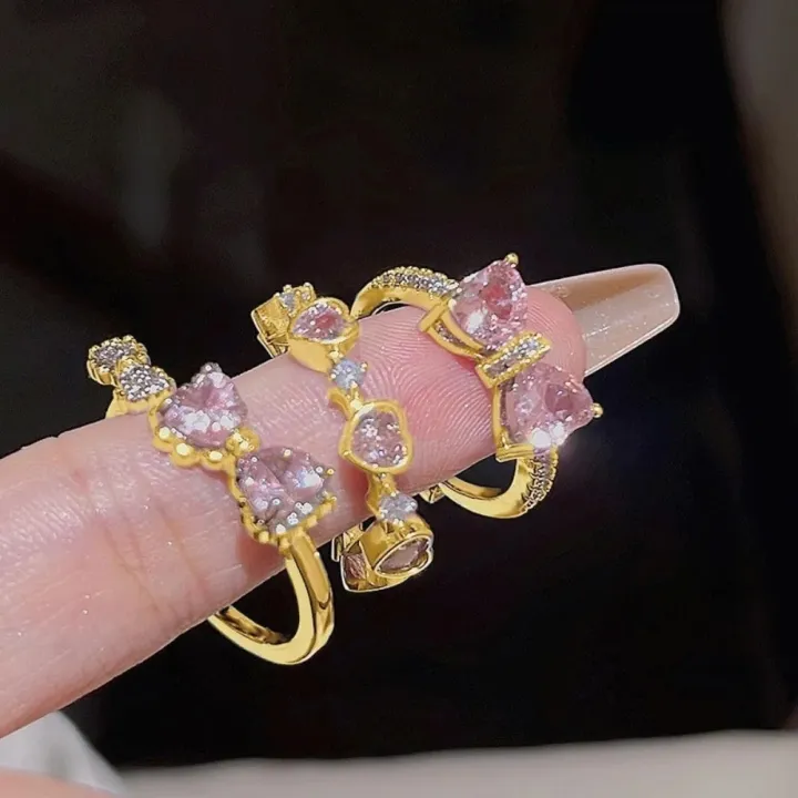New%20Y2K%20Pink%20Crystal%20Irregular%20Heart%20Rings%20for%20Women%20Fashion%20Zircon%20Opening%20Finger%20Ring%20Sweet%20Girls%20Kpop%20Party%20Jewelry%20Gifts%20-%20Image%204