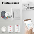 SMATRUL Wifi ceiling fan switch - Mini Fan Speed controller White/Black - Tuya APP Voice Relay Work for Google Home/Alexa.