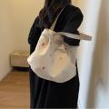 Embroidered Tote Bag Portable Fashion Shoulder Bag Large Capacity Canvas Storage Bag for Casual Grocery Shopping Book Carrying Women Accessory Pouch. 