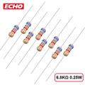 100pcs- Carbon Film Fixed Resistor Resistance 6.8K Ohm (Ω) 1/4Watt Tolerance 5%. 