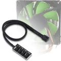 4-pin PWM splitter hub computer CPU/fan power multiple connector cable adapter support 3-pin/4-pin fans. 