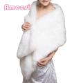 Ameesi Bridal Cape Fuzzy Evening Party Dress Bride Wrap Shrug Cover Up. 