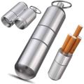 Mini Box Cigarete Case Holder Capsule Portable Aluminum Alloy Waterproof Round Pocket Lighter. 