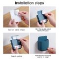 Wall Mounted Remote & Phone Holder with Self Adhesive Magic Sticker. 