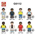 Soccer Player Minifigures Messi Ronaldo Football World Cup Star Players Action Figures, Building Blocks Toy For Legoes.