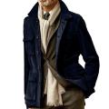 【Alien Alien】 Retro Men Trench Coat Stylish Multi-pockets Fuctional Winter Jacket Solid Color Single-breasted Male Coat. 
