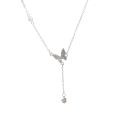Elegant Sweet Shiny Fashion-studded Butterfly Pendant Necklace/ Fashion Light Luxury Simple Zircon Butterfly Women Clavicle Chain. 