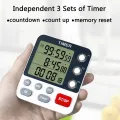 Digital Dual Kitchen Timer,3 Channels Count UP/Down Timer,Cooking Timer,Large Display,Loud Volume Alarm and Flashing. 