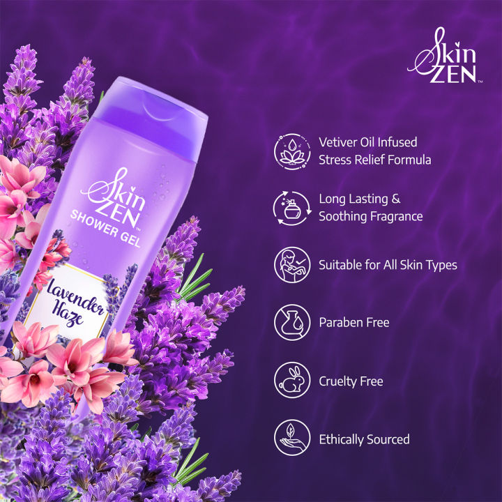 SKINZEN%20Lavender%20Haze%20Shower%20Gel%20250ml%20%20with%20free%20Loofah%20-%20Image%206