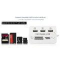 1 Piece 3 Port USB HUB 2.0 Splitter Combo Card Reader Portable Multi Function Support TF SD M2 SDHC Card Read Write. 