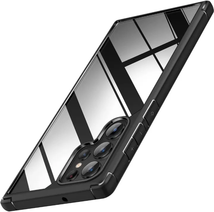 For%20SAMSUNG%20Galaxy%20S24%20ULTRA%20Magic%20Mask%20Q%20Series%20Clear%20Case%20Compatible%20Case%20Shockproof%20Hard%20PC%20+Soft%20Silicone%20%5BNot%20Yellowing%5D%20Transparent%20Protective%20Slim%20Hard%20Back%20Cover%20with%20Silicone%20Frame(Black)%20-%20Image%205