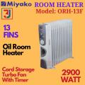 Miyako Oil Room Heater With Cord Storage With Turbo Fan With Timer ( ORH-13F ) 13 Fins. 