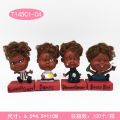 Cross-Border Foreign Trade Cartoon Vinyl Black Doll Shaking Head Expression Happy and Sad Doll Children's Room Car Interior Decoration.