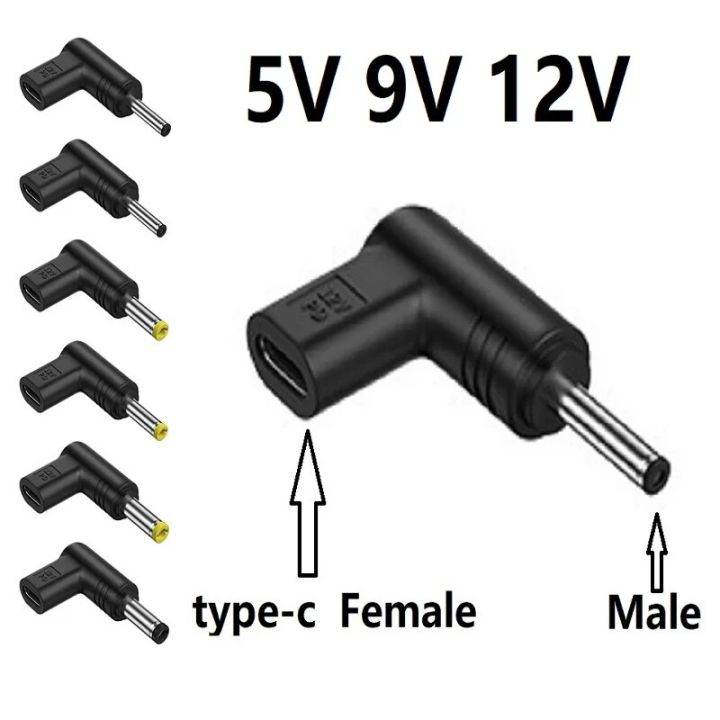 DC 5.5x2.1 5V 9V 12V USB C PD to DC Power Connector Universal Cable for USB RouterType C to DC Jack Plug Adapter Converte head