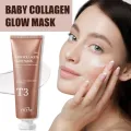 Baby Collagen Glow Mask - Korean Peel Off Mask Skincare Infused with Reallagen/T3 Vegan Collagen, Aginon, Volufiline, for Elasticity, Firmness, Glow Skin, and Optional Overnight Use. 