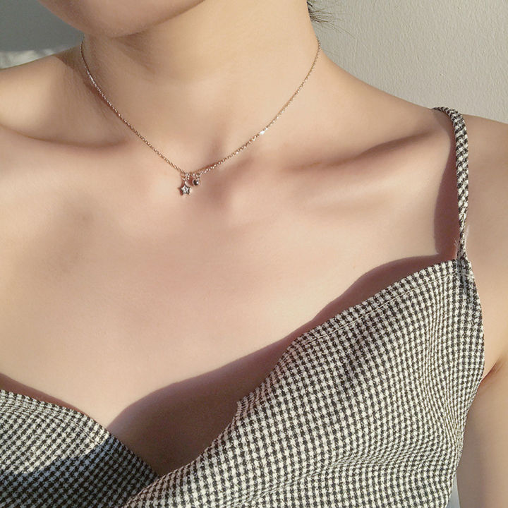 【Innovative design】Jewelry Korean fashion simple five-pointed star bell short necklace cute delicate clavicle chain female student necklace