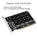 4 Port M.2 NVMe SSD To PCIE X16M Key Hard Drive Converter Reader. 