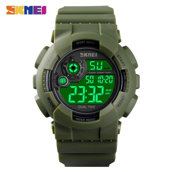SKMEI Men Electronic Wristwatches Stopwatch Black Light Sports