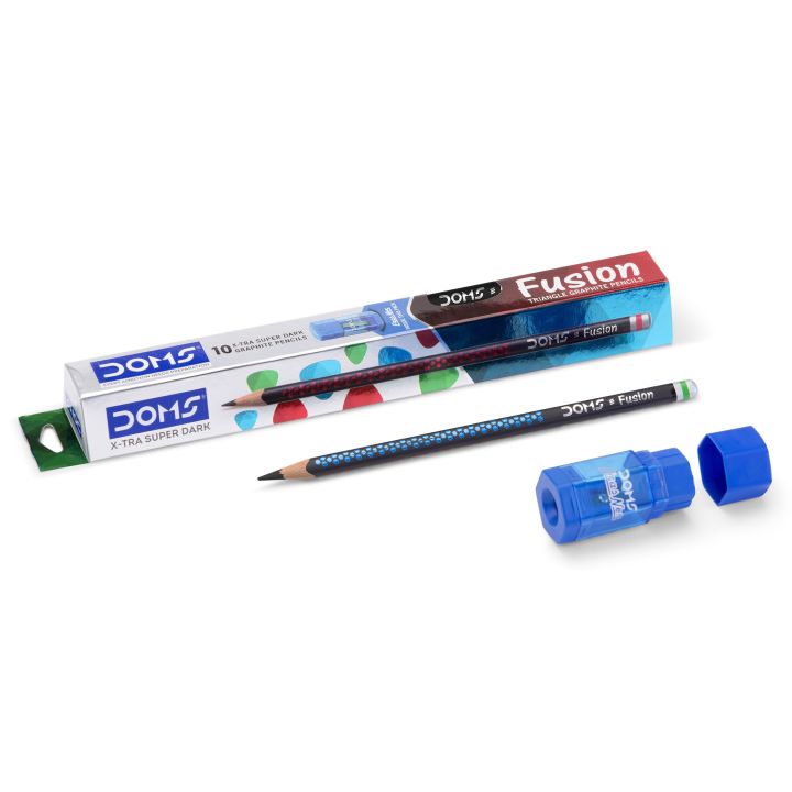 Doms%20Fusion%20X-Tra%20Super%20Dark%20Pencils%20-%2010pcs%20With%20Free%201%20Eraser%201%20Sharpner%20and%201%20by%20Art%20In%20Canvas%20-%20Image%202