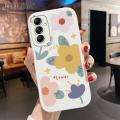 Hontinga for Samsung Galaxy A54 5G Back Cover PU Leather Beautiful Flowers Phone Case Soft Silicone Edge Mobile Cover. 
