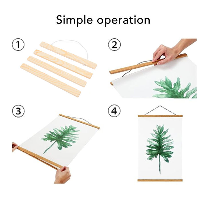 Magnetic%20Poster%20Frame%20Hanger%20Reusable%20Easy%20To%20Install%20Easy%20Operation%20Wood%20Poster%20Hanger%20Pine%20Replaceable%20for%20Maps%20for%20Pictures%20-%20Image%207