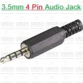 4 Pole Headphone Jack Plug Male 3.5mm 4 Pin Stereo Audio Headphone Jack Connector Earphone Plug For Mobile Phone Computer Laptop Desktop PC MP3 Video. 
