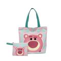 2pcs Kawaii Hello Kitty Canvas Tote Bag For Women Zipper Large Capacity Shoulder Bag Cartoon Handbag Ladies Books Bag.