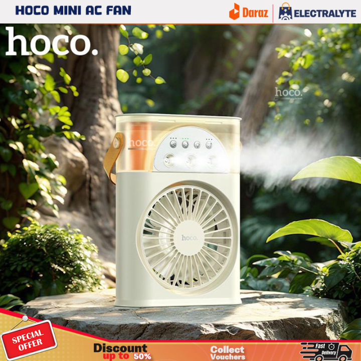 Hoco Mini Ac Fan (2 in 1) Multi-Function Humidifier Rechargeable Mini Ac Fan