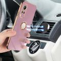 New Phone Case For Tecno Spark Go 2024 Cover Soft 6D Electroplating Antioxidant Ring Bracket Attraction for Tecno Spark Go 2024 Case. 
