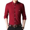 Men's Thick Fabric Shirts And Blouses Solid Color Long Sleeve Casual Slim Fit Formal Business Dress Up Tops Shirt Clothing. 