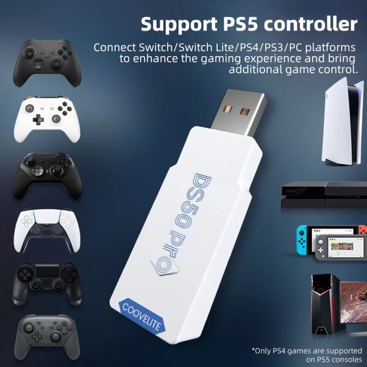 Controller%20Wireless%20Adapter%20Ultra-low%20Latency%20USB%C2%A0Converter%20Compatible%20For%20PS5%20PS4%20PS3%20Switch%20Lite%20Controller%20DS50%20Pro%20Gamepad%20-%20Image%204