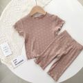New Style Home Clothes Baby Girls Summer Pajamas Suits Two-piece Full Print Tshirt 1 2 3 4Year Short Sleeve Tops+Short Pants. 