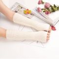Long Fingerless Gloves Women‘s Mitten Winter Arm Warmer Knitted Arm Sleeve Fine Casual Soft Girls Goth Clothes Punk Gothic Glove. 