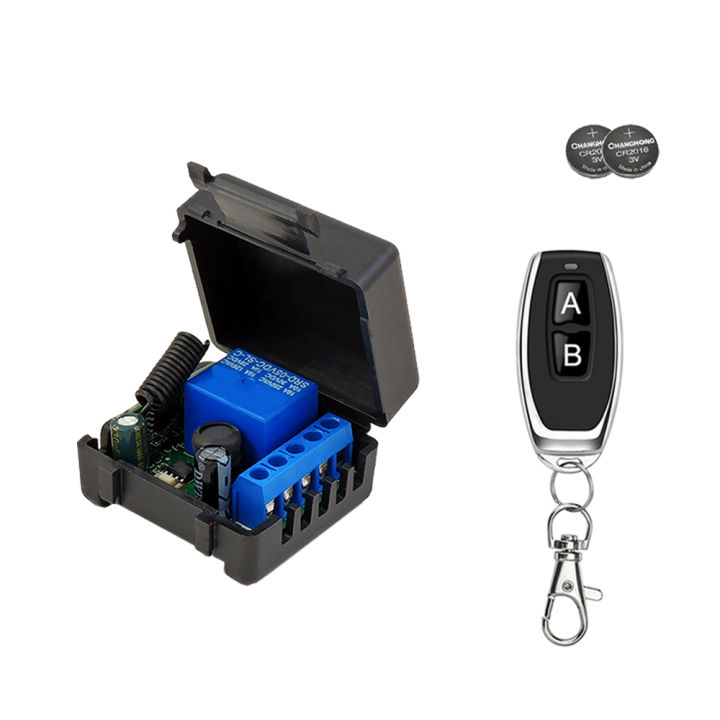 433 Mhz RF Wireless Switch Receiver DC 12V Single Relay Receiver Module with 1Pcs A/B Key Remote on Off Transmitter