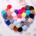 50 Pcs Pom Pom Fluffy Keyrings Soft Plush Charm Keyring Colorful Faux Fur Fluffy Keychain Ball for Women and Girls.