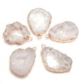 （New）1 Pc Natural Agate tone Pendant Irregular Druzy Geode Agate tone Charm for Jewelry Making Necklace Bracelet Gift. 