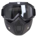Helmet Face Cover -Reflective Black Glass for Biker- Black. 