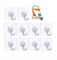 10 pcs Wall Hook Hanger Plastic Wall Hook for kitchen Magic Wall Hook Clip Transparent Strong Self Adhesive Door Wall Hangers Hooks Suction Heavy Load Rack Cup Sucker for Bathroom. 
