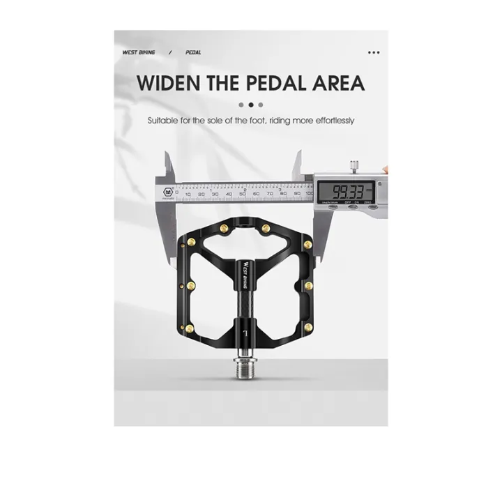 WEST%20BIKING%20Flat%20Bike%20Pedals%20MTB%20Road%20Mountain%20Bike%20Pedals%20Wide%20Platform%20Part%20Black%20-%20Image%202