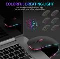Rechargeable Wireless Mouse RGB Waterproof Optical Mouse, For Pc and Laptop Gamer Dual Model 2.4GHz Mouse. 
