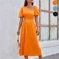 Stylish Addition - Ladies Summer Elegant Midi Dress Casual Plain Swing Sexy Hollow out Long Maxi Dresses For Women - Sustainable Choice.
