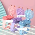 Cartton Cat Design Portable Wrist Strap Mini Watch Hand Held Fan USB Charging Small Rechargeable Fans With Colorful LED Lights. 