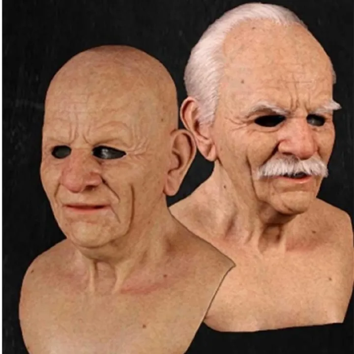Cosplay%20Bald%20Old%20Man%20Wrinkle%20Face%20Mask%20Halloween%20Party%20Carnival%20Props%20-%20Image%204