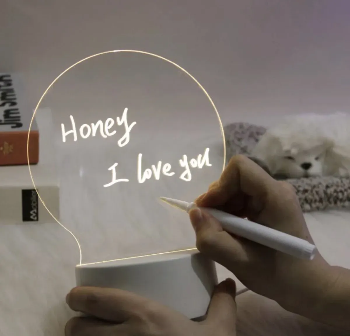 3D LED Note Board USB Message Board with WHITE PEN Creative Acrylic ...
