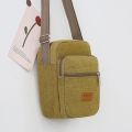 Thickened Canvas Unisex Crossbody Bag Ticket Collection Wallet Business Bag Shoulder Purse Bag for Men. 